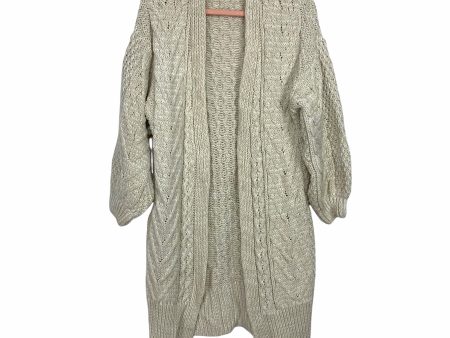 Topshop Cream Chunky Open Knit Cardigan- Size 2 For Sale