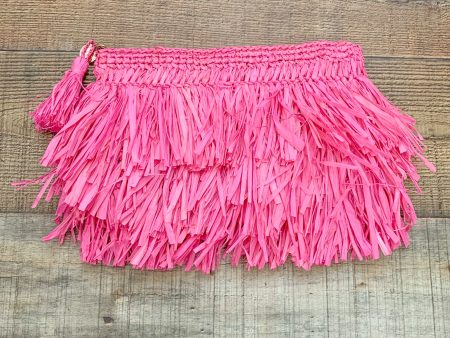 Lisi Lerch Pink Tiki Fringy Clutch on Sale