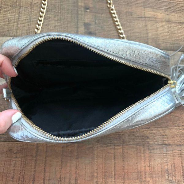 Victoria Secret Silver Crossbody with Tassel and Gold Chain  NWT Cheap