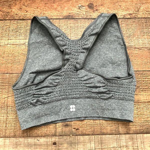 Sweaty Betty Grey Heathered Racer Back Sports Bra- Size L Supply