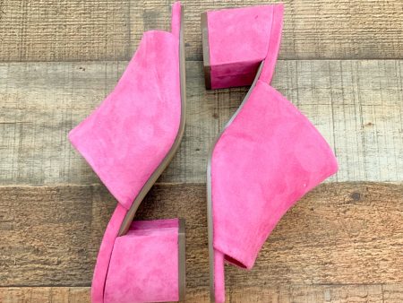 Gap Pink Suede Like Block Mules- Size 8 (See Notes) Discount