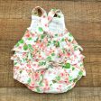 Angel Dear Baby Girl White Floral Print Muslin Romper- Size 0-3M Discount