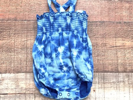 Angel Dear Baby Girl Smocked Blue Tie-Dye Romper- Size 0-3M For Cheap