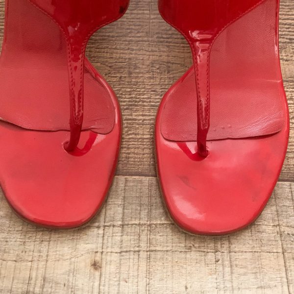 Prada Red Heel Sandals- Size 38.5 (US 8.5) see notes Online Hot Sale