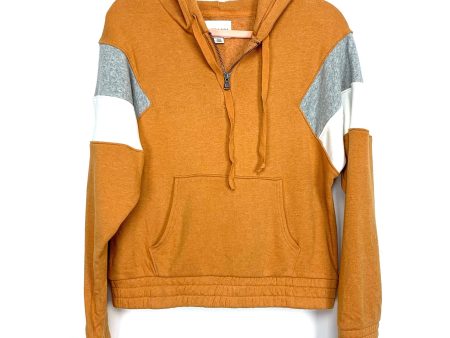 American Eagle Orange Grey White Quarter Zip Hoodie- Size S For Sale