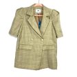 J.Ing Tan Plaid Shoulder Pad Blazer NWT- Size S Sale