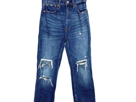 Abercrombie & Fitch The Ankle Straight Ultra High Rise Distressed Jeans- Size 26 2 Short (Inseam 24”) Cheap