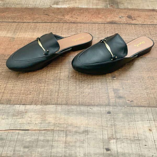 Qupid Black Faux Leather Mules- Size 8.5 (Like New) Fashion