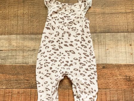 Jessica Simpson Animal Print Jumpsuit With Cream Onesie- Size 0-3M (Sold As Set) For Discount