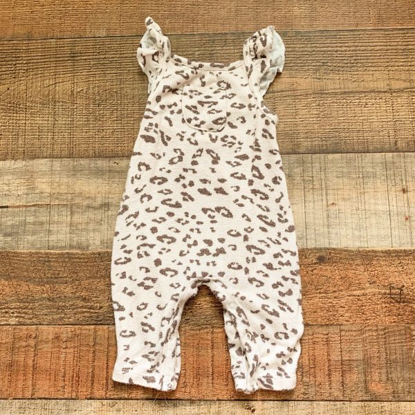 Jessica Simpson Animal Print Jumpsuit With Cream Onesie- Size 0-3M (Sold As Set) For Discount