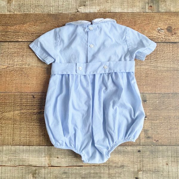 Silly Goose Hand Smocked Ghost Gingham Romper- Size 18M For Cheap