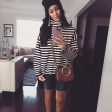 Goodnight Macaroon Striped Turtleneck Sweater- Size ~S (see notes) Cheap