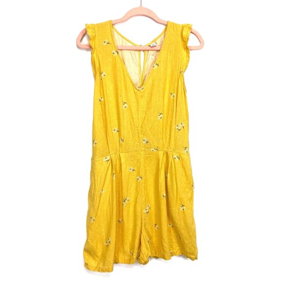 Old Navy Yellow Floral Romper- Size M Online Sale