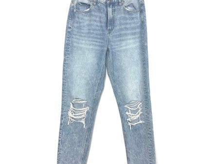 American Eagle Light Wash Distressed Mom Jean- Size 2 (Inseam 28 ) Online