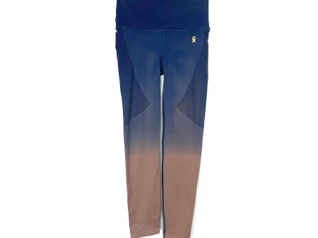 Good American Blue Tan Ombre Ribbed High Waisted Nylon Leggings- Size 0 1 (Inseam 22 ) Cheap