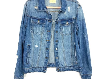 Judith March Distressed MAMA Denim Jacket- Size S Fashion