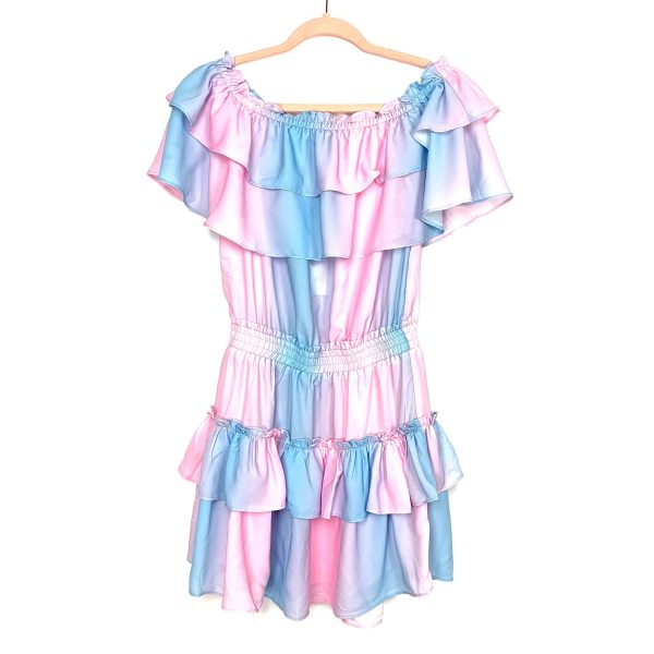 Buddy Love Cotton Candy Kiera Ruffled Off The Shoulder Mini Dress NWT- Size S For Sale