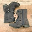 Soda Navy Blue Combat Boots- Size 7 For Sale