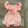 No Brand Baby Girl Pink Faux Drawstring Romper- Size ~0-3M (see notes) Online now