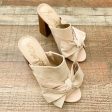 Sam Edelman Tan Suede Bow Slip On Block Heel Shoe- Size 6.5 (See Notes) Cheap