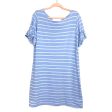 Sail To Sable Blue Striped Ruffle Sleeve Dress- Size XL on Sale