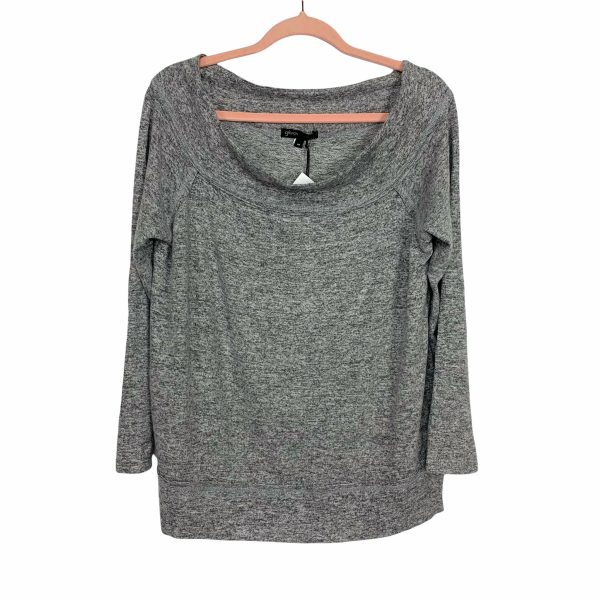 Gibson Heathered Grey Boat Neck Super Soft Sweater NWT- Size M Online now