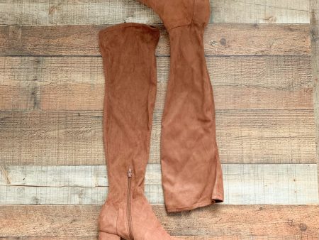 A New Day Camel Suede Over the Knee Boots- Size 9 (GREAT CONDITION) Hot on Sale