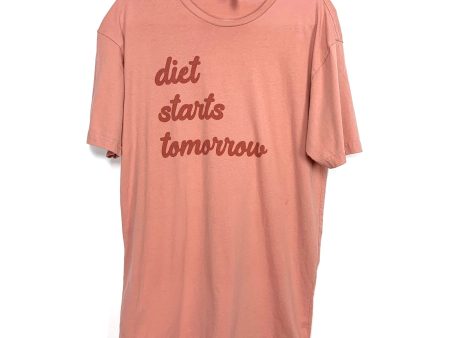 Next Level Apparel Mauve  Diet Starts Tomorrow  T-Shirt- Size L Discount