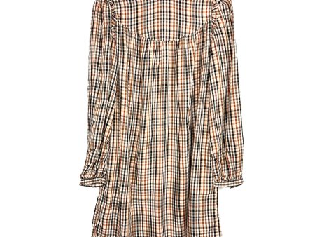 A New Day Colorful Check Long Sleeve Ruffle Dress- Size XS For Cheap