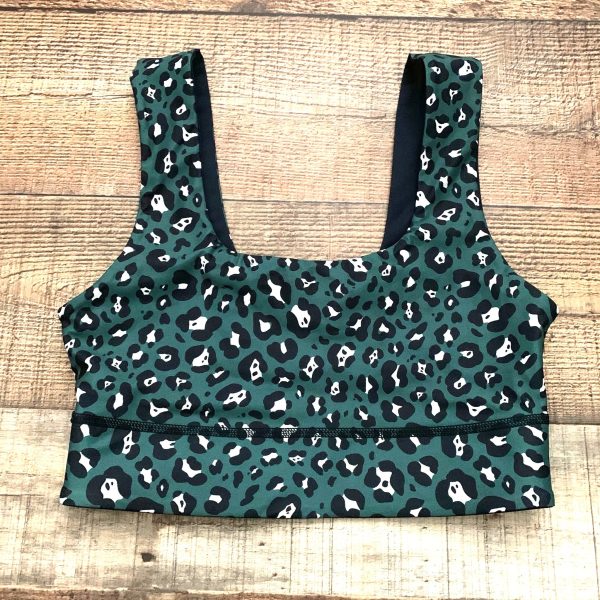 Fabletics Green Animal Print   Black Reversible Sports Bra- Size S M (See Notes) Discount