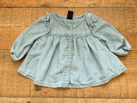 Gap Denim Chambray Button Top- Size 0-3M on Sale