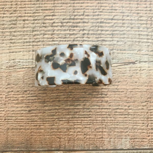 No Brand White Tortoise Plastic Cuff Online Sale