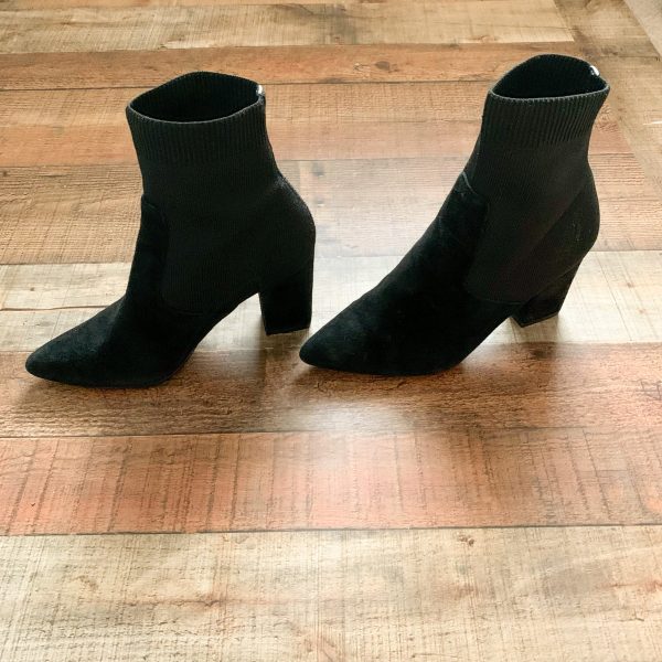 Steve Madden Black Suede Elastic Booties- Size 7.5 Discount