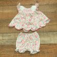 Poppy Kids Co. Floral Harper Smocked Scalloped Hem Dress with Bloomers- Size 3M (sold as a set) For Discount