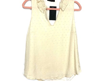 Gibson Look Cream Swiss Dot Sleeveless Top NWT- Size XXS Online