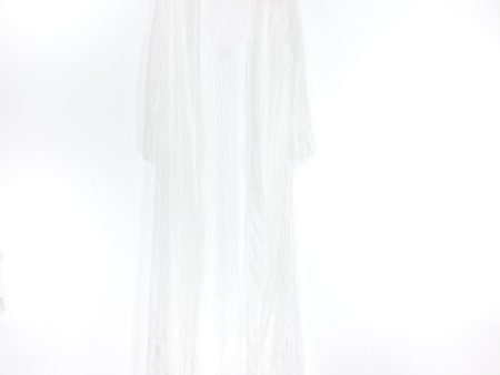 No Brand White Lace Long Kimono Cover Up-One Size For Cheap