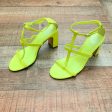 Vince Camuto Neon Green Ankle Strap Leather Heeled Sandals- Size 7 (see notes) Online now