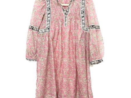 No Brand Pink Black Floral Print Sheer Overlay With Detached Pink Dress- Size 1 Online Sale