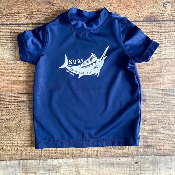 Janie & Jack Navy Rash Guard- Size 3-6M For Cheap