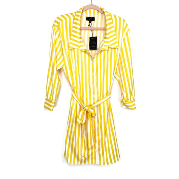 Michael Costello x Revolve Yellow White Striped Belted Dress NWT- Size S Discount