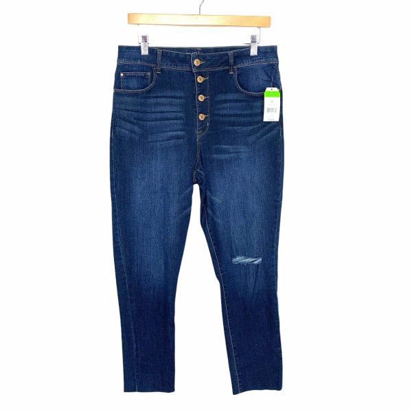 Time and Tru High Rise Button Up Skinny Jeans NWT- Size 12 (Inseam 25”) Online Hot Sale