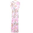 Buddy Love Light Pink Watercolor Drawstring Side Wrap Slit Dress- Size S Online now