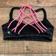 Lululemon Black Speckled Pink Straps Padded Sports Bra- Size 8 on Sale