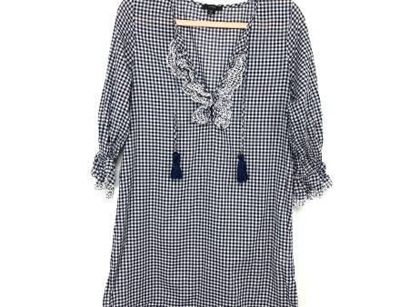 J Crew Navy Gingham Sheer Dress- Size XS Online Hot Sale