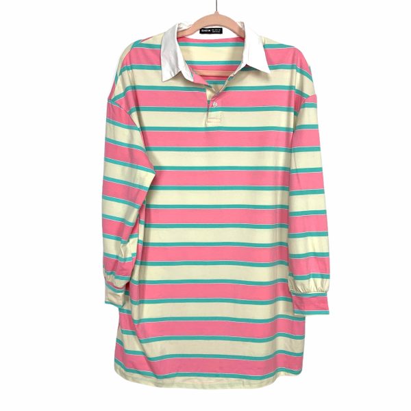 Shein Pastel Stripe Collar Shirt Dress- Size S (US 4) Sale