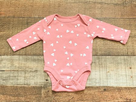 Old Navy Pink White Heart Onesie- Size 0-3M Supply