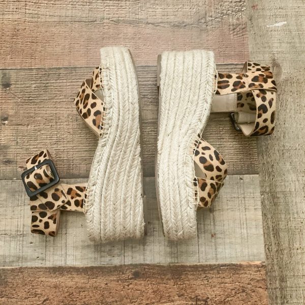 Sole Society Animal Print Espadrille Sandals- Size 7 on Sale