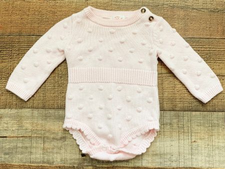 Baby Cat & Jack Light Pink Pom Pom Sweater Romper- Size 0-3M Sale