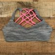 Lululemon Grey Heathered Hot Pink Criss Cross Back Padded Sports Bra- Size 8 Online now