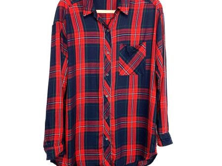 Staccato Red Plaid Button Up Top- Size M For Discount